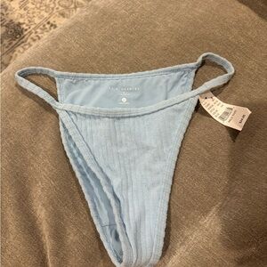 La Hearts Sky Blue Ribbed Bikini Bottom